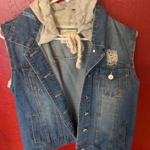 Jean vest with a hoodie